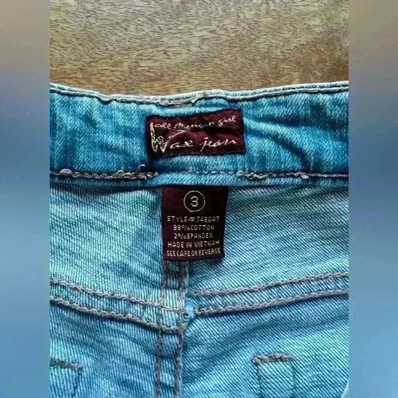 SALE | All American Girl Wax Jeans | Size 3 | Blue | Fit and Flare Pants - Picture 10 of 16